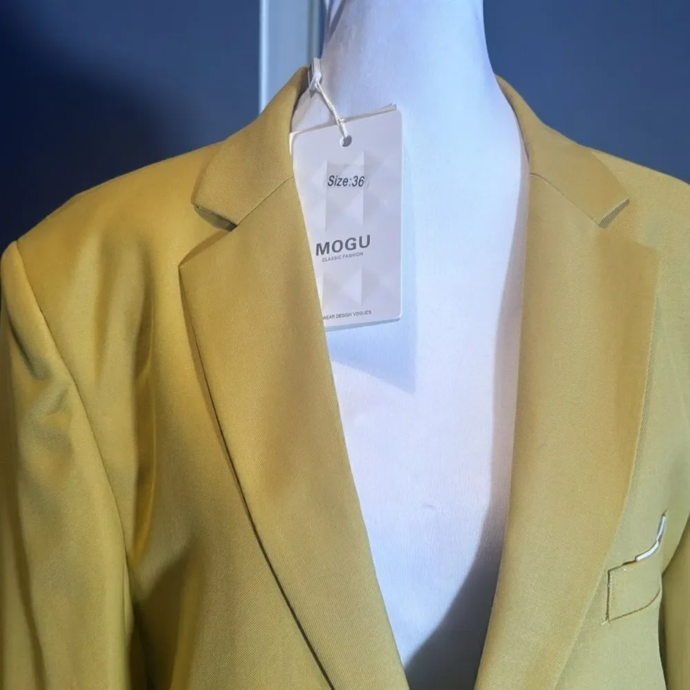 Mogu Men’s Suit Jacket Blazer Slim Fit Two Button Notched Lapel Size 36 NWT